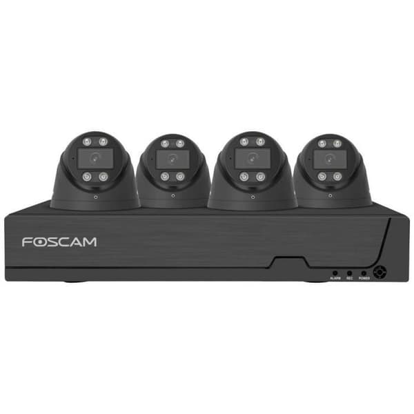 Foscam FN9108E-T4-2T svart Ethernet IP-set för övervakningskamera 8 kanaler med 4 kameror 3840 x 2160 pixlar