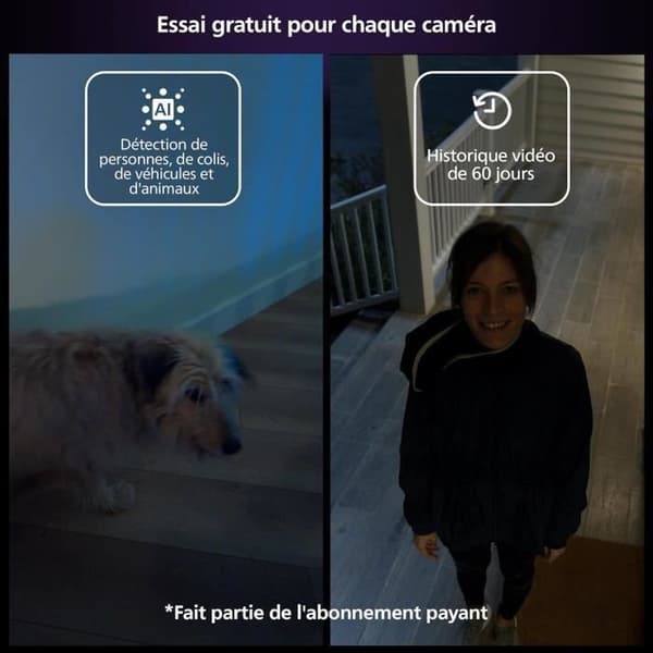 Startkit - Philips Hue - Säkert - Inkluderar: 1 trådbunden kamera + 2 kontakt sensorer + 2 smarta glödlampor + 1 brygga