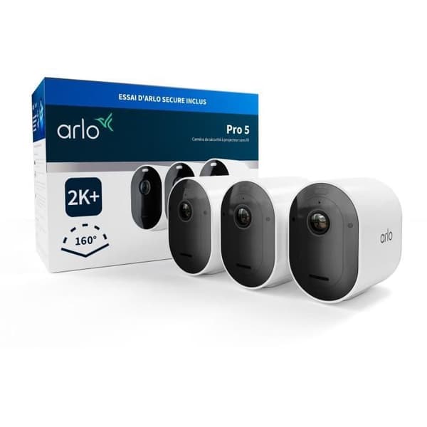 3-kamerapaket - ARLO - Pro 5 - Utomhus - Batteri - Nattseende Svart, Vit