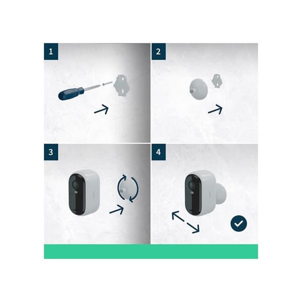 Övervakningskamera - ARLO - Essential2 2K - Färgnattseende - 6 månaders batteritid - 2-pack