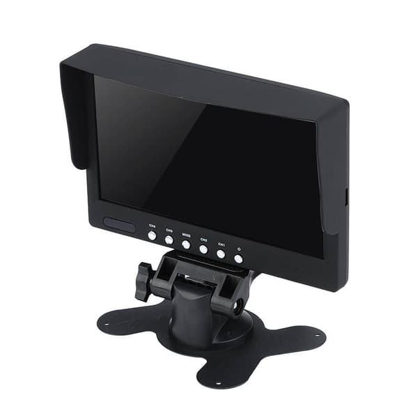 7" LCD Bilskärm, 800x400, Solskydd, 4st video in, Split video view
