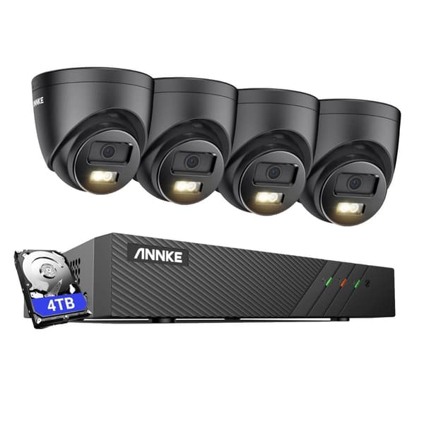 Sikkerhedskamerasystem, 6MP opløsning, IP67 vejrbestandig,4PCS Kamera 4TB