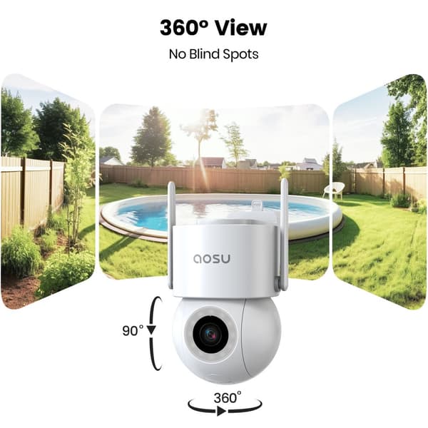 WiFi-turvakamera, 5MP korkea tarkkuus, 360° näkymä, kaksisuuntainen ääni