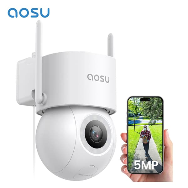 WiFi-turvakamera, 5MP korkea tarkkuus, 360° näkymä, kaksisuuntainen ääni