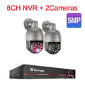 Miniatyrbild 2 av 2: Techage 8CH NVR Övervakningssystem, 8MP Högupplösta Kameror, AI Mänsklig Detektion,8ch NVR 2st Cam 5MP, 3T （户外运动）