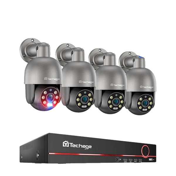 Techage 8CH NVR-valvontajärjestelmä, 8MP korkean resoluution kamerat, AI-ihmisten tunnistus,8CH NVR 4kpc Cam 5MP, 1T