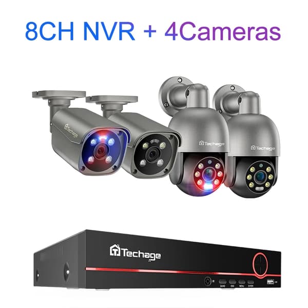 8CH CCTV-järjestelmä, 4K-resoluutio, H.265-pakkaus,8CH 4 kameraa