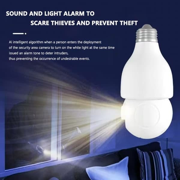 Philips Smart Bulb-kamera 5MP (TAI2440/93)– WiFi, 2K, bevægelsesdetektion,2-vejs lyd,Cloud Storage AI-bevægelsesdetektionskameraer til hjemmesikkerhed