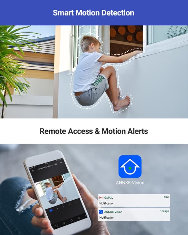 Övervakningspaket med 4st IP Kameror, POE, PUSH Notifikationer, IR mörkersyn, ljud, IP67, 2TB, WIFI