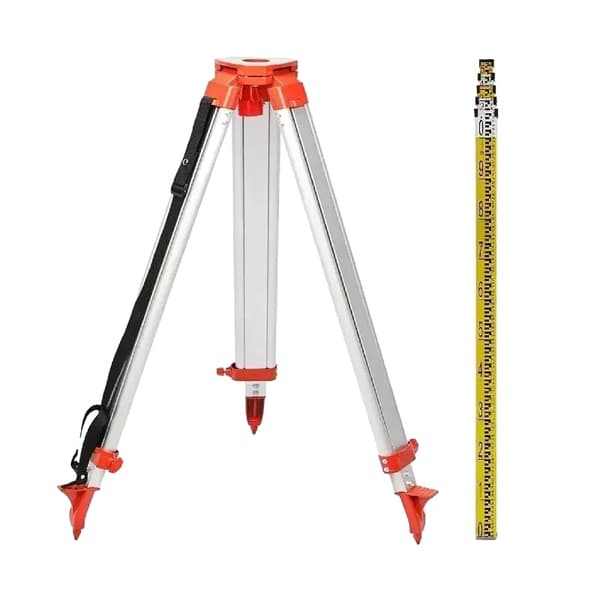 Laser Niveau Stativ og Stang Sæt, Justerbar Højde 1,04-1,65 m, 5 m Måleområde,Tripod og Stativ Sæt