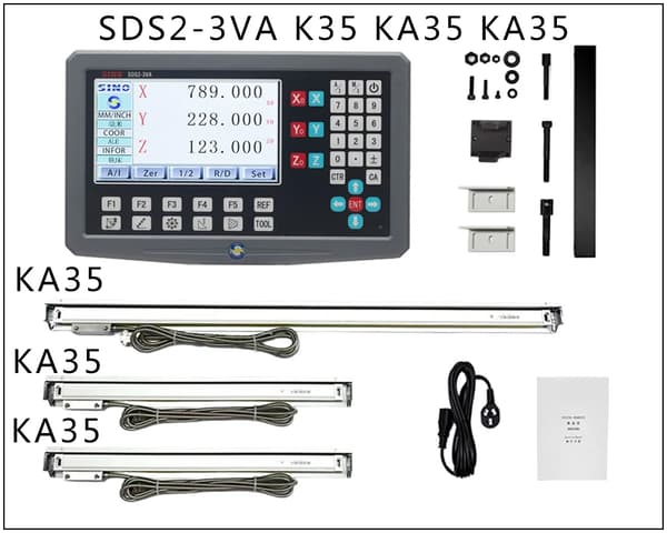 3-akselinen digitaalinen näyttö, tarkka 0,005 mm resoluutio, IP54 suojaus,2-3VA K35 KA35 KA352-3VA K35 KA35 KA35