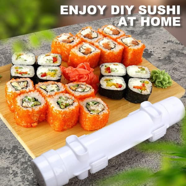 Sushi Making Set, Sushi Making Roll, DIY Sushi Making, Sushi Tools for begyndere til at lave sushi hurtigt (hvid)