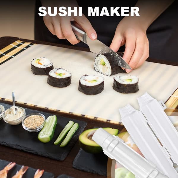 Sushi Making Set, Sushi Making Roll, DIY Sushi Making, Sushi Tools for begyndere til at lave sushi hurtigt (hvid)