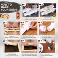 Miniatyrbild 3 av 7: Sushi Maker Set i Vitt med Bambumatta - Livsmedelssäker ABS+PP, Enkel Att Använda, Perfekt för Hemma och Picknick