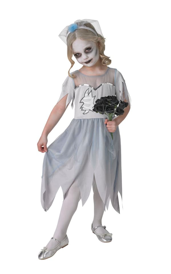Pelottava morsiuspuku 5-6 v (110/116 cm) halloween noita