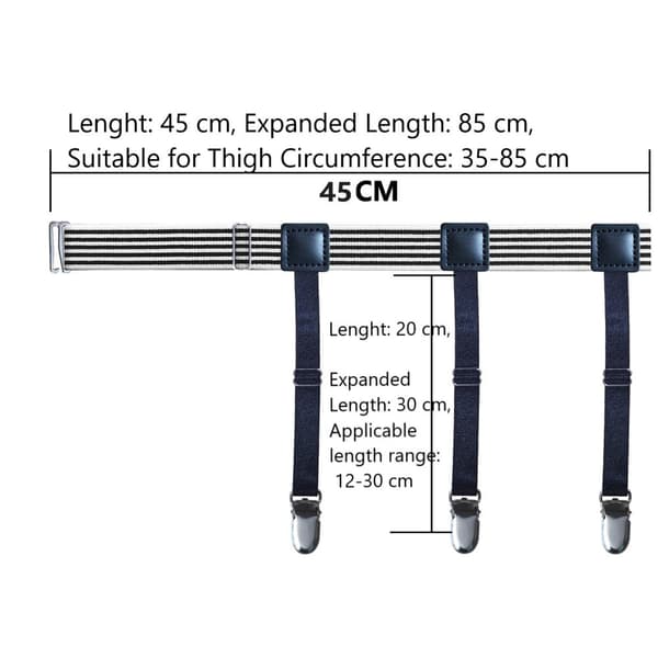 INF Skjorteholder Nylon 1 par Sort/Hvid