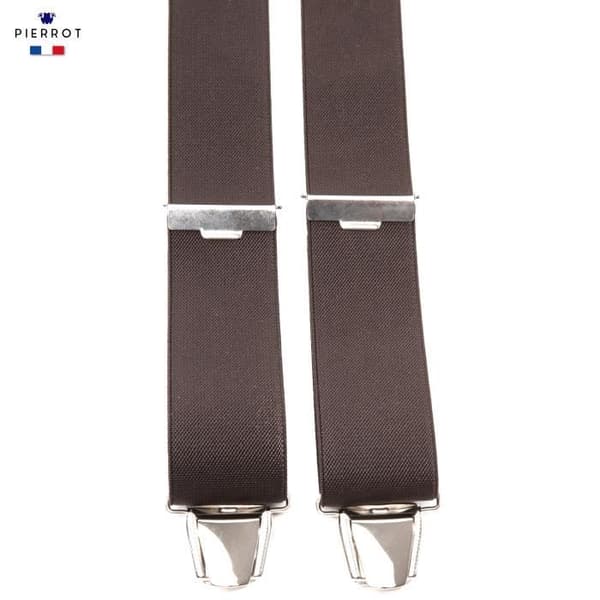 Suspender - PIERROT - Vintage - Justerbara upp till 130cm - 100% Fransk - Brun