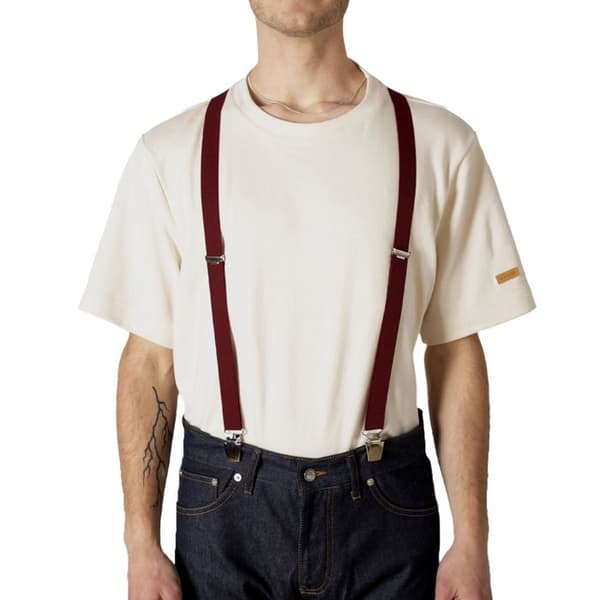 Breteller - GASPARD - Bordeaux Uni - Hantverksproduktion - Justerbar storlek upp till 130 cm