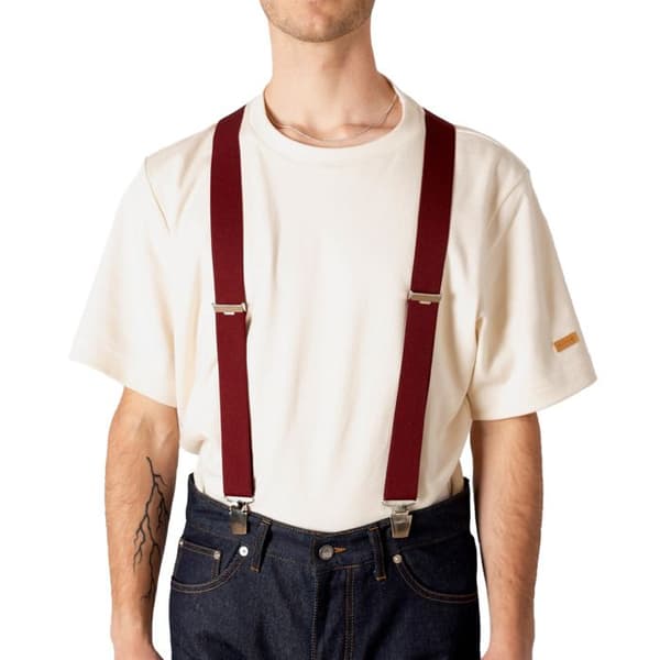 Breteller - GASPARD - Bordeaux Uni - Justerbar storlek upp till 130 cm - Hantverkstillverkning i FRANKRIKE