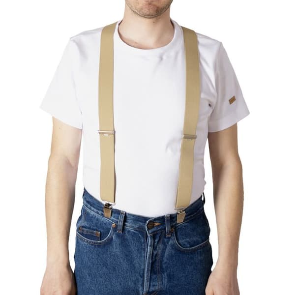 Breteller - GASPARD - Breda - Beige Enkelt - Justerbar storlek upp till 130 cm - Hantverkstillverkad i FRANKRIKE