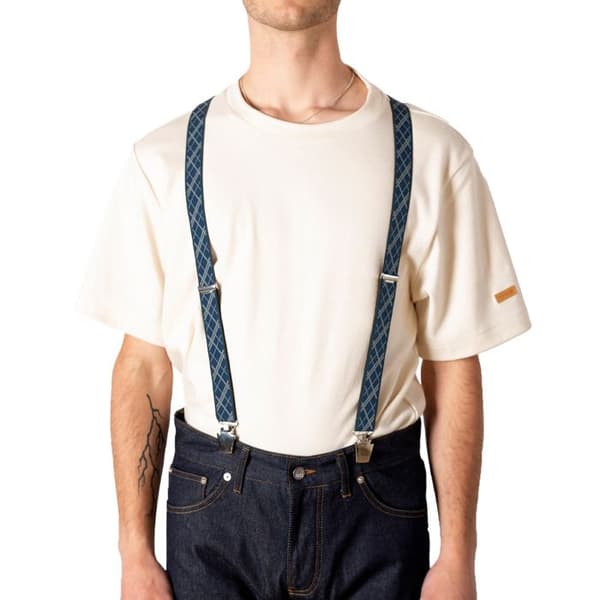Breteller - GASPARD - Fina - Hantverksmässig tillverkning - Blå korsning - Justerbar storlek 130 cm