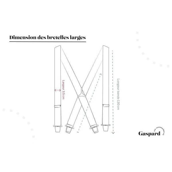 Breteller - GASPARD - Parallell Grå Grön - Justerbar storlek upp till 130 cm - Hantverkstillverkning - Unisex