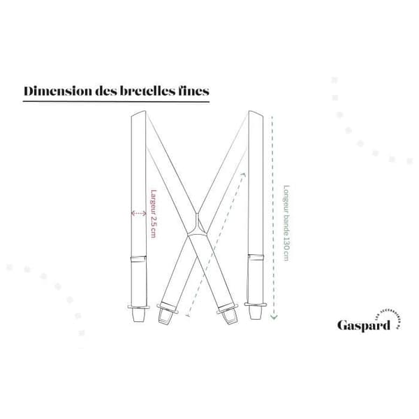 Breteller - GASPARD - Fina - Ensfärgad Brun - Justerbar storlek upp till 130 cm - Hantverkstillverkad i FRANKRIKE