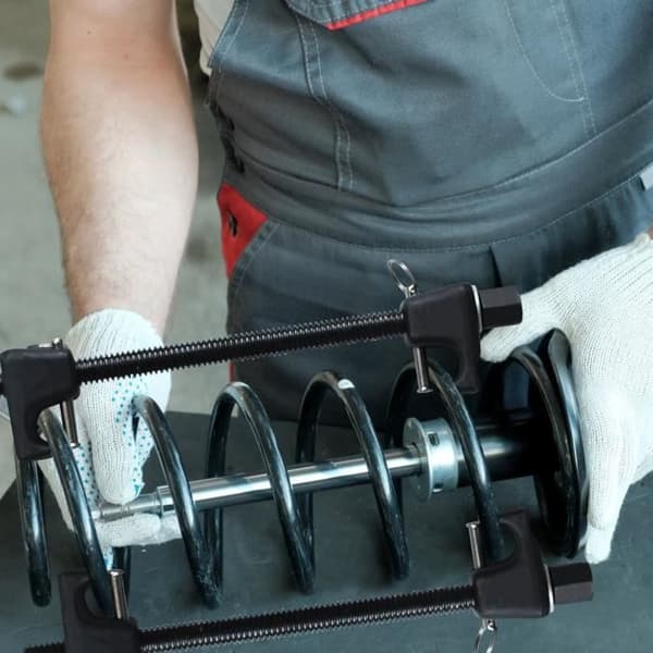 XMTECH Set med 2 fjäderkompressorsats, 260 mm fjäderspännare med resväska, för fjädringssänkande fjädersträckare