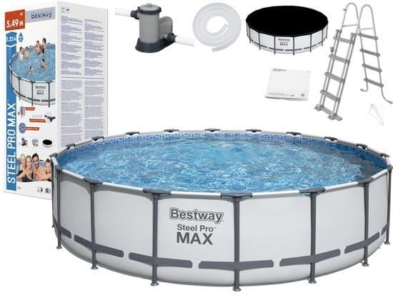 Bestway Steel Pro Max 549x122 cm harmaa - täydellinen sarja