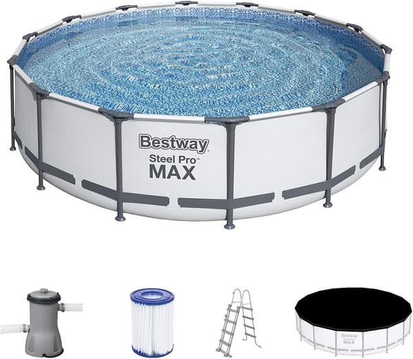 Bestway Steel Pro Max 457x122 cm Opsætningspool med Pumpe - Budgetvenlig Sommerglæde