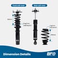 Miniatyrbild 5 av 5: BFO Coilover Justerbara Stötdämpare, Kompatibla med BMW E46, Höjdjusterbara 25-75mm, Tvårörs Stötdämpartyp