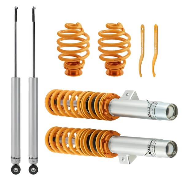 maXpeedingrods Coilovers för BMW E46, Justerbar Höjd, Icke-Justerbar Dämpare, Stark Konstruktion