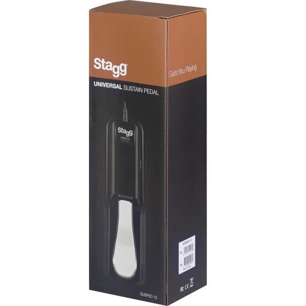 Sustainpedal - STAGG - SUSPED 10 - Robust plasthölje - Kromad pedal - 1,5 m kabel