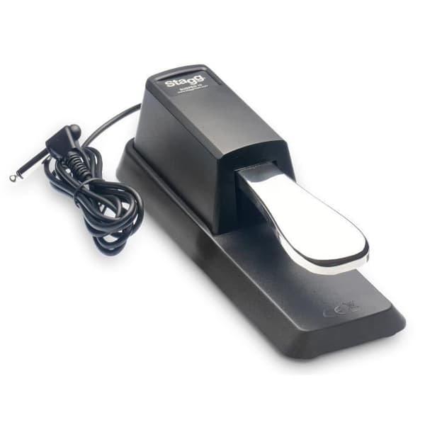 Sustainpedal - STAGG - SUSPED 10 - Robust plasthölje - Kromad pedal - 1,5 m kabel