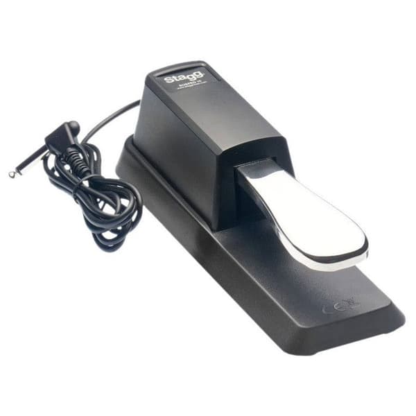 Sustainpedal - STAGG - SUSPED 10 - Robust plasthölje - Kromad pedal - 1,5 m kabel