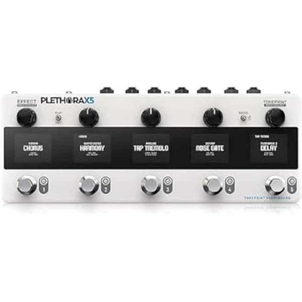 Pédalbord Multi-Effekter - TC Electronic - Plethora X5 - 127 Kombinationer - 5 Samtidiga Effekter - Intuitiva Switchar