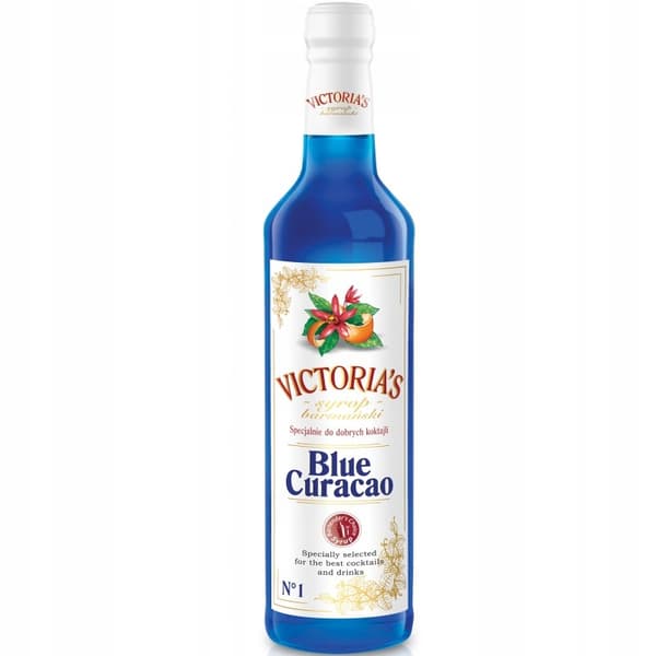 Baarimikkosiirappitiiviste juomille Blue Curacao Victoria's 490ml