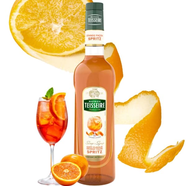 Baarimikkosiirappi ORANGE SPRITZ 700 ml juomille, juomille, jälkiruokille TEISSEIRE