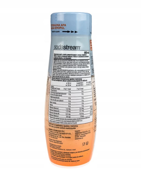 SODASTREAM Koncentratsirup til mættet appelsinmango ZERO 440 ml