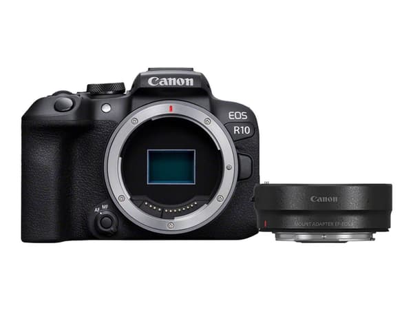 Canon EOS R10 - Digitalkamera - speilløst - 24.2 MP - APS-C - 4K / 60 fps - kun hus - Wi-Fi, Bluetooth Sort
