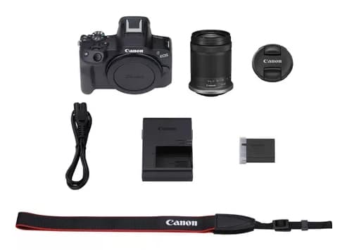 Canon EOS R50 - Digitalkamera - spegellöst - 24.2 MP - APS-C - 4 K / 30 fps - 8.3x optisk zoom RF-S 18-150 mm F3,5-6,3 IS STM objektiv - Wi-Fi, Bluet