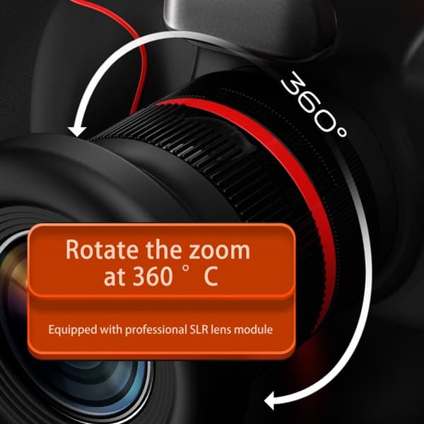D6PRO 2,4" digitalt zoomkamera med dobbelt objektiv 4K videooptager + 32GB TF-kort