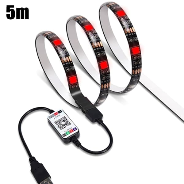 Waterproof 5m USB LED Strip Lights Bluetooth APP Remote 5050 Color