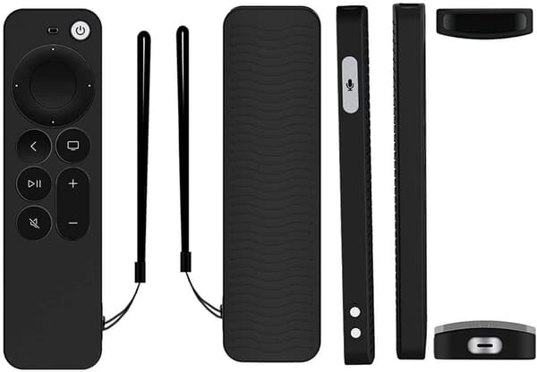 Musta silikonikotelo kaukosäätimelle Apple TV Gen 6 2021