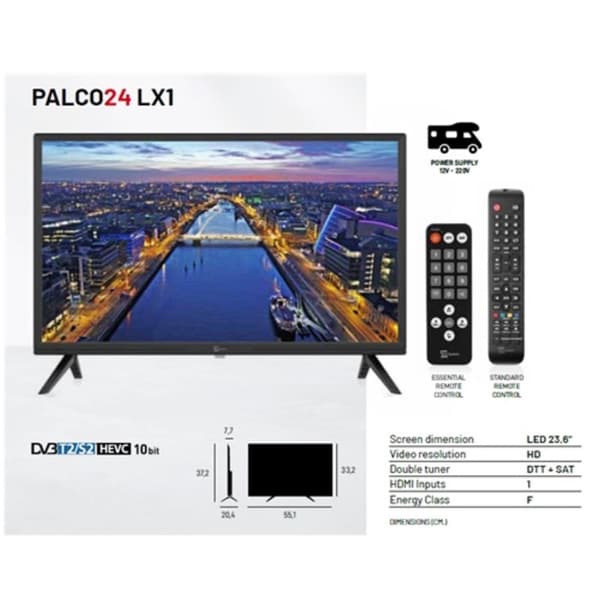 Palco Tv till husvagn 24 tum TS24 LX1, 12v /230v