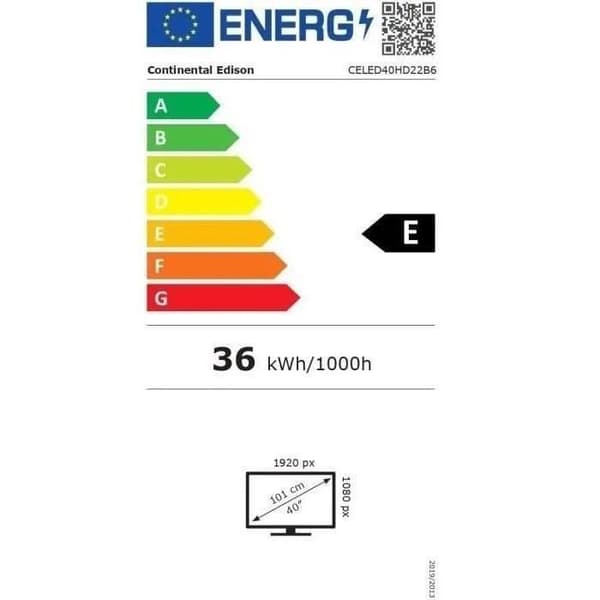 CONTINENTAL EDISON CELED40HD22B6 - Full HD LED-TV 40' (101 cm) - 3xHDMI, 2xUSB - Svart