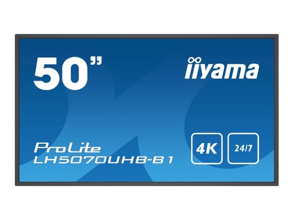 iiyama ProLite LH5070UHB-B1 - 50" litteä LCD-näyttö - digitaalinen opaste - 4K UHD (2160p) 3840 x 2160 - mattamusta (matta musta)