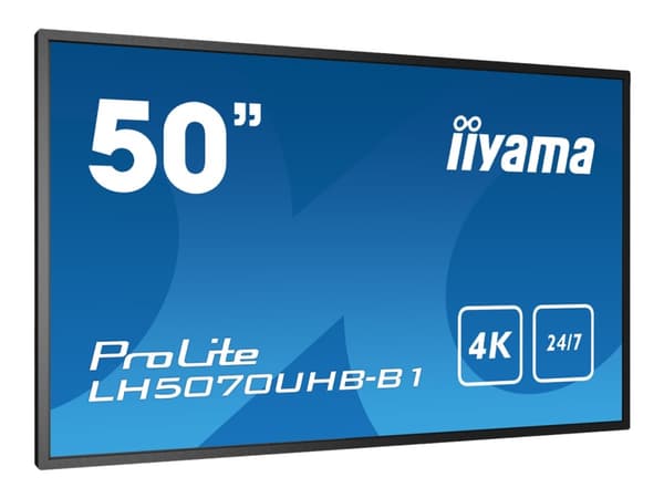 iiyama ProLite LH5070UHB-B1 - 50" litteä LCD-näyttö - digitaalinen opaste - 4K UHD (2160p) 3840 x 2160 - mattamusta (matta musta)