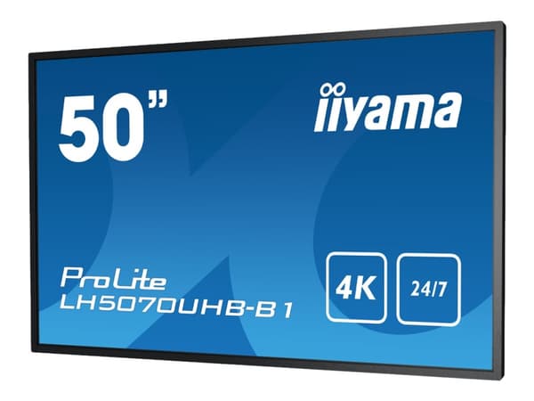iiyama ProLite LH5070UHB-B1 - 50" litteä LCD-näyttö - digitaalinen opaste - 4K UHD (2160p) 3840 x 2160 - mattamusta (matta musta) musta