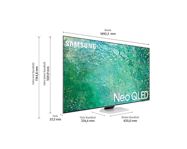 Samsung QE85QN85CAT, 2,16 m (85"), 3840 x 2160 pikseliä, Neo QLED, Smart TV, Wi-Fi, hopea